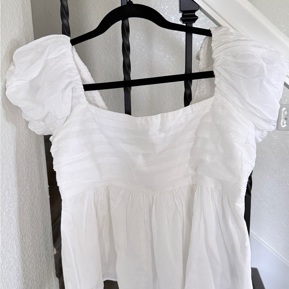 Abercrombie & Fitch White Puff Sleeve Blouse